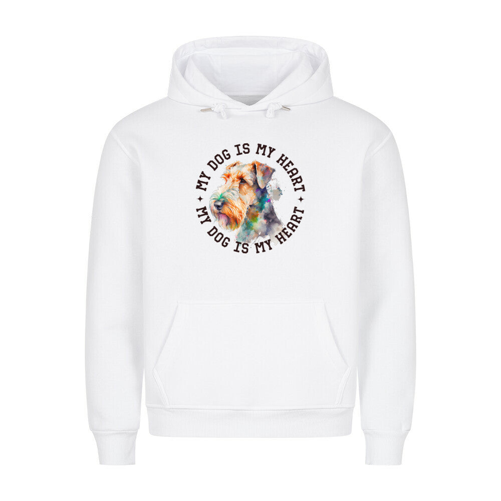 Premium Hoodie "Airedale Terrier HEART" Weiß – hunde-shirt.de