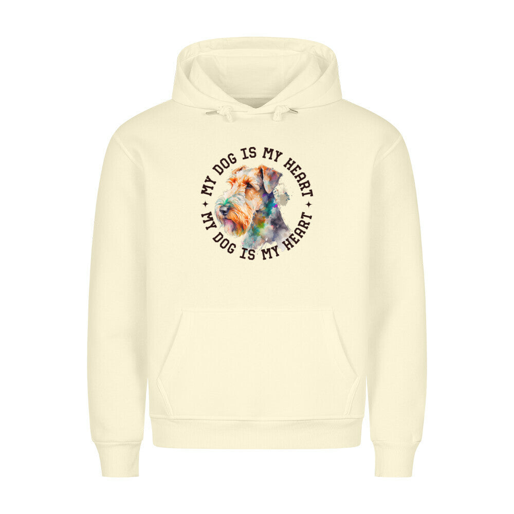 Premium Hoodie "Airedale Terrier HEART" Beige – hunde-shirt.de