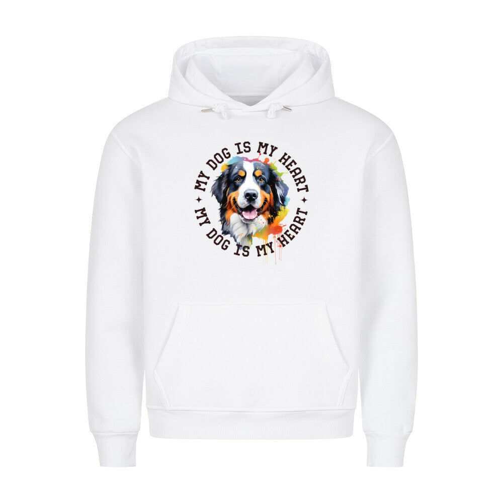 Premium Hoodie "Berner Sennenhumd HEART" Weiß – hunde-shirt.de