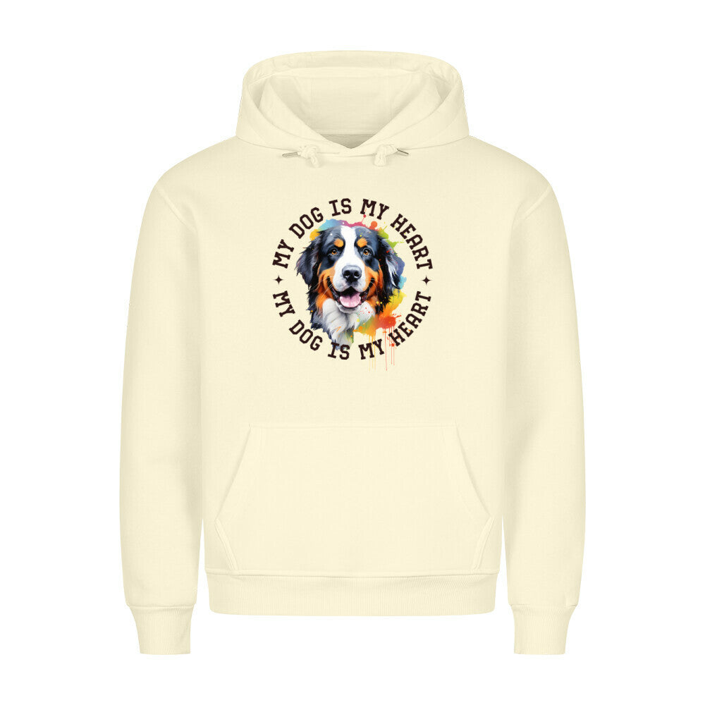 Premium Hoodie "Berner Sennenhumd HEART" Beige – hunde-shirt.de