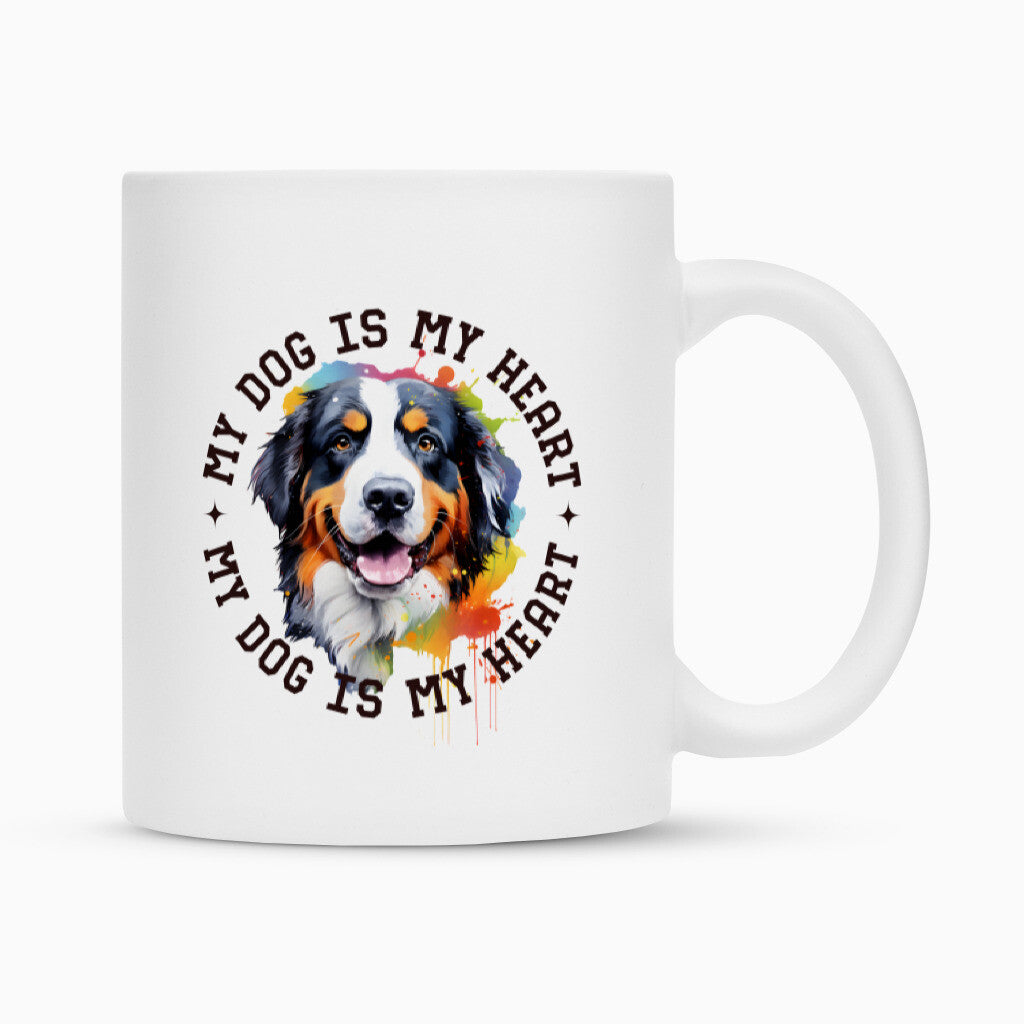 Tasse "Berner Sennenhund HEART" Weiß – hunde-shirt.de