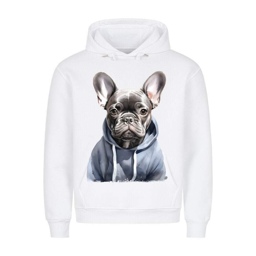 Premium Hoodie "Hooded Französische Bulldogge" Weiß – hunde-shirt.de