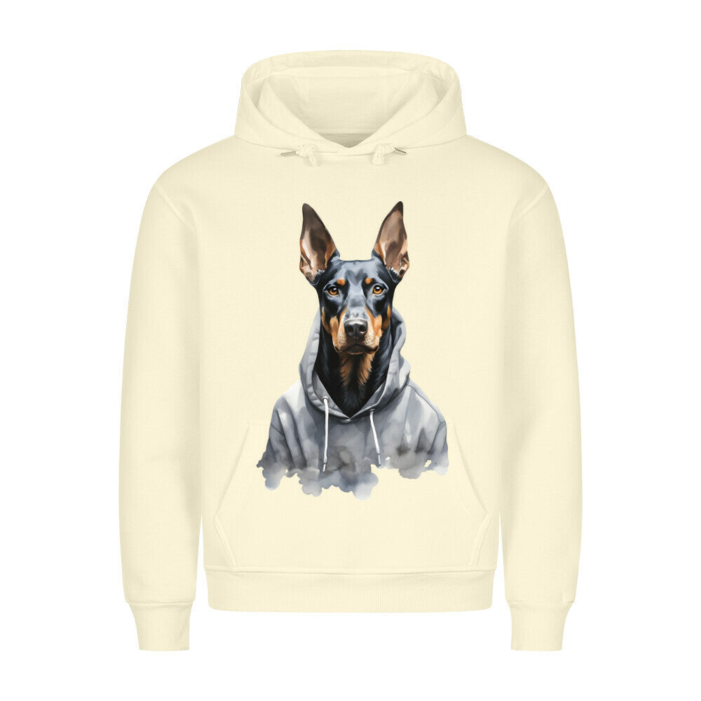 Premium Hoodie "Hooded Dobermann" Beige – hunde-shirt.de