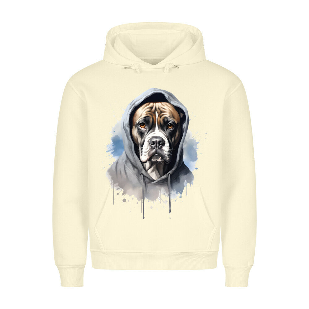 Premium Hoodie "Hooded Boxer" Beige – hunde-shirt.de