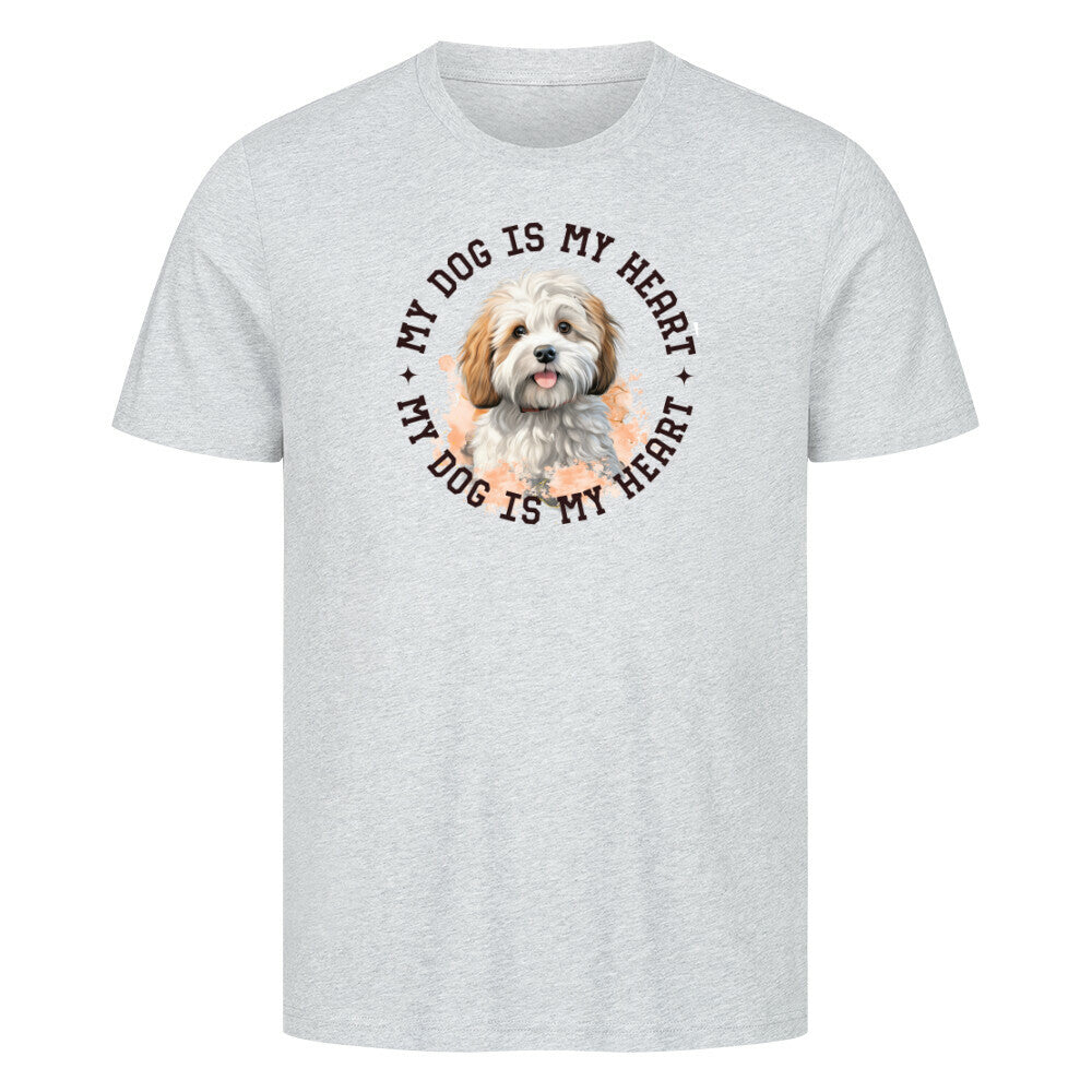 Premium T-Shirt "Bologneser HEART" Heather Grey – hunde-shirt.de