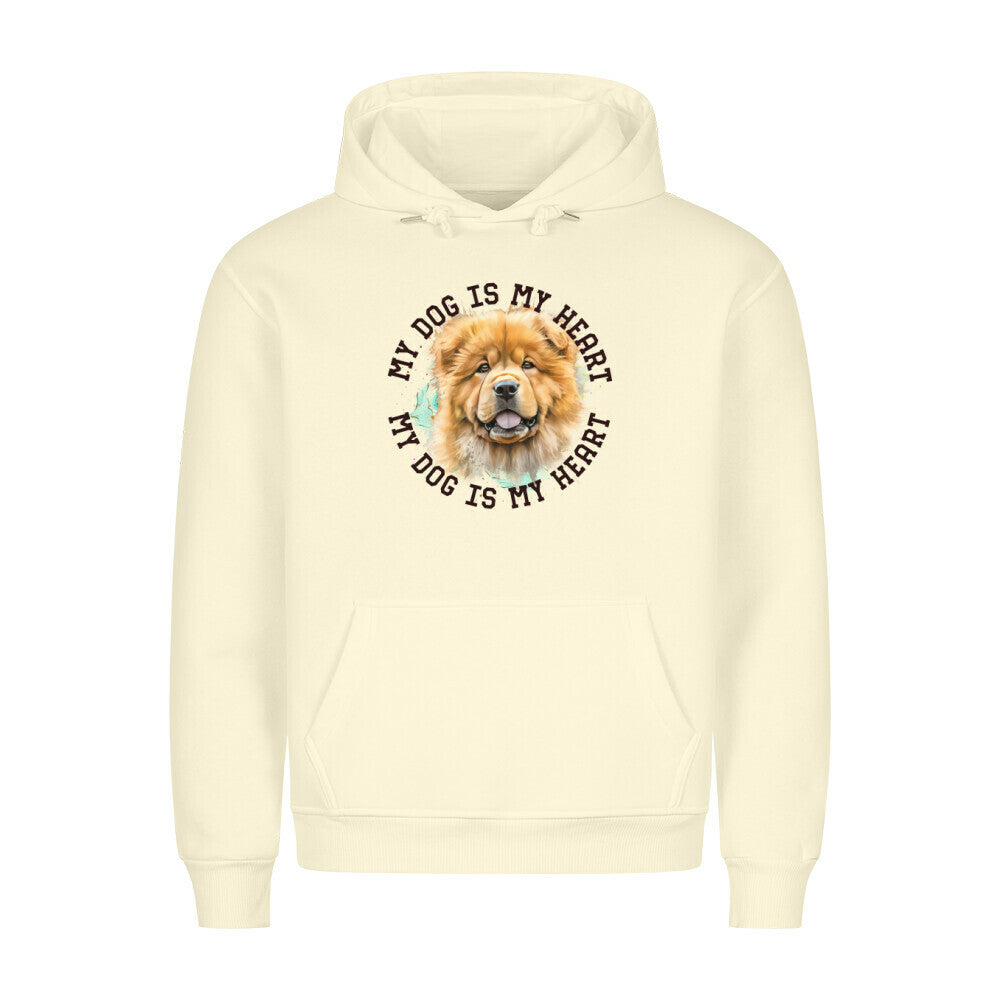 Premium Hoodie "Chow-Chow HEART" Beige – hunde-shirt.de