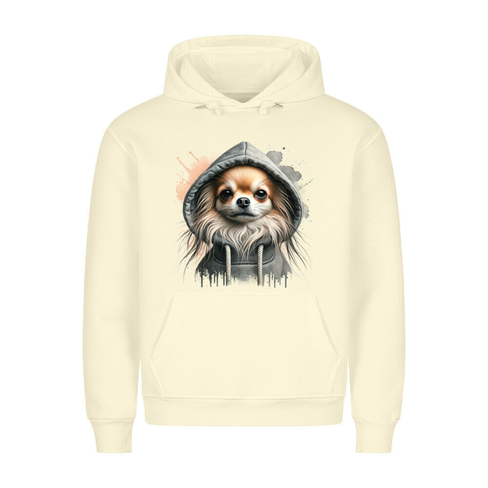 Premium Hoodie "Chihuahua BIG-Print" Beige – hunde-shirt.de