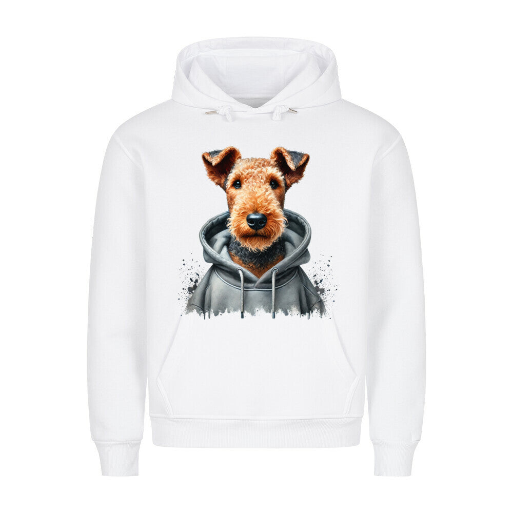 Premium Hoodie "Hooded Airedale Terrier" Weiß – hunde-shirt.de