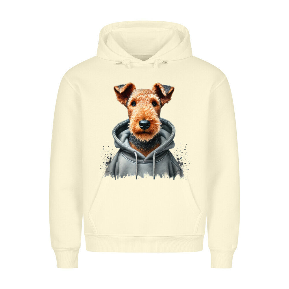 Premium Hoodie "Hooded Airedale Terrier" Beige – hunde-shirt.de