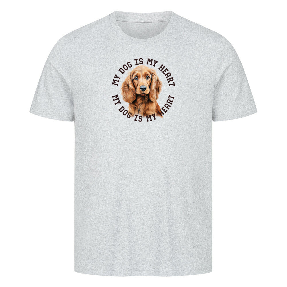 Premium T-Shirt "English Cocker Spaniel HEART" Heather Grey – hunde-shirt.de