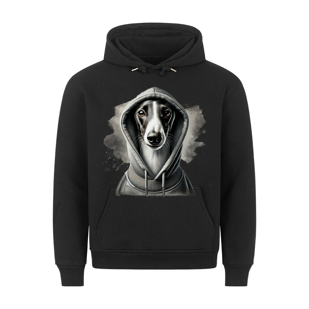 Premium Hoodie "Greyhound Hooded 2" Schwarz – hunde-shirt.de