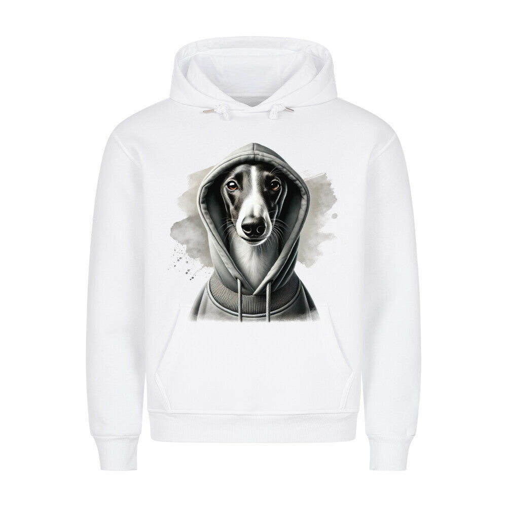 Premium Hoodie "Greyhound Hooded 2" Weiß – hunde-shirt.de