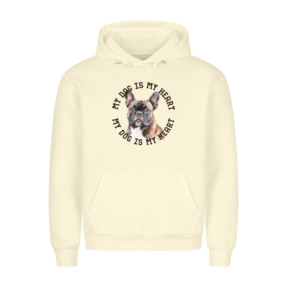 Premium Hoodie "Französische Bulldogge braun H" Beige – hunde-shirt.de