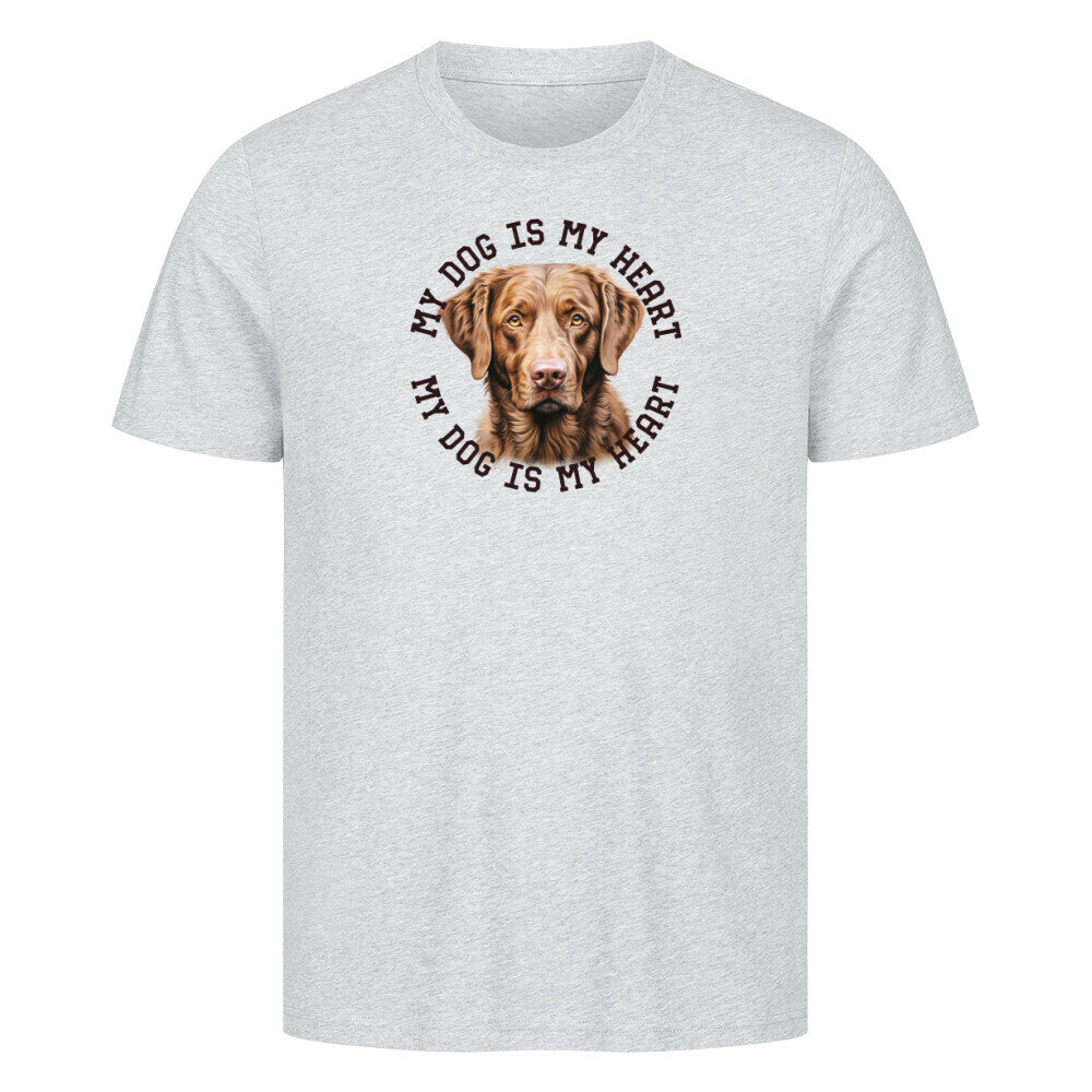 Premium T-Shirt "Chesapeake Bay Retriever HEART" Heather Grey – hunde-shirt.de