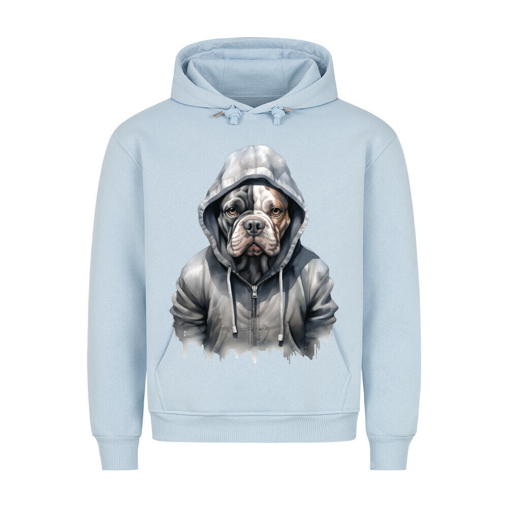 Premium Hoodie "Old English Bulldog Hooded" Babyblau – hunde-shirt.de