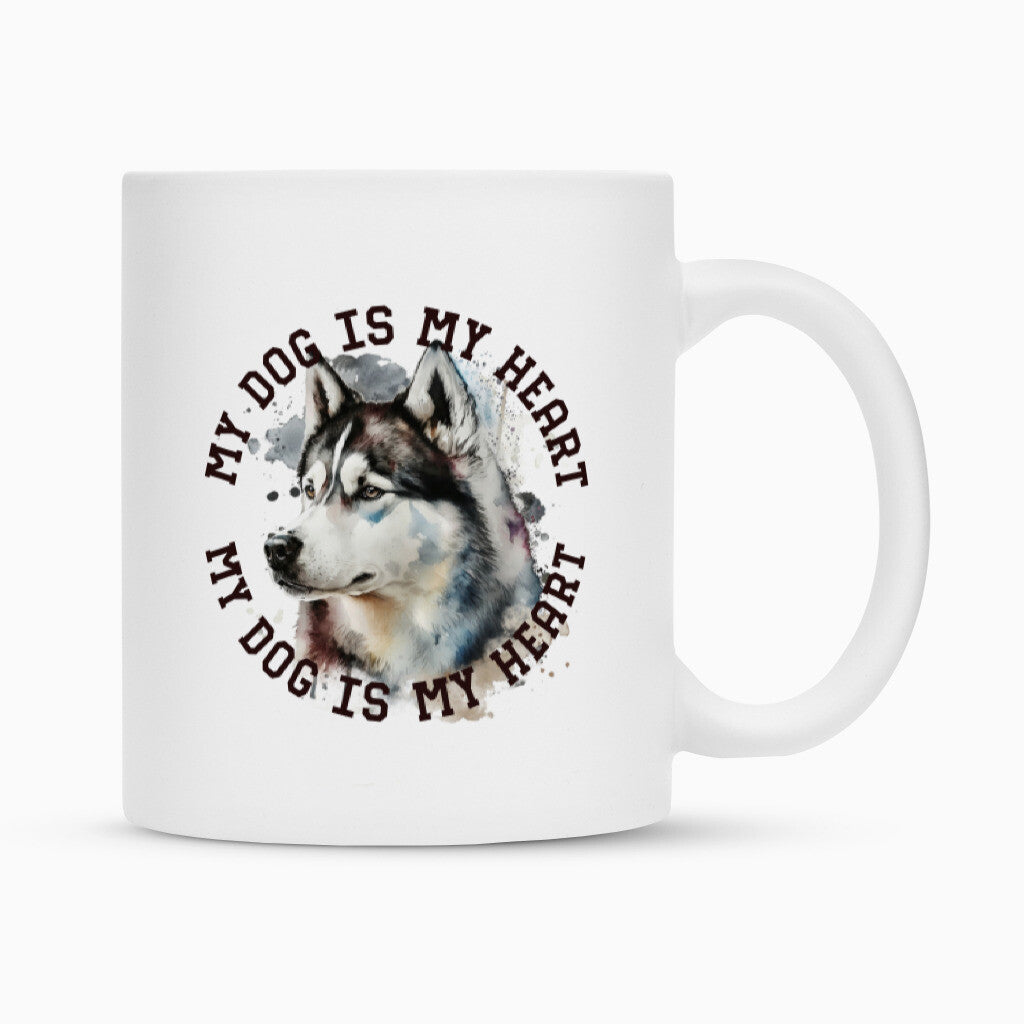 Tasse "Husky HEART" Weiß – hunde-shirt.de