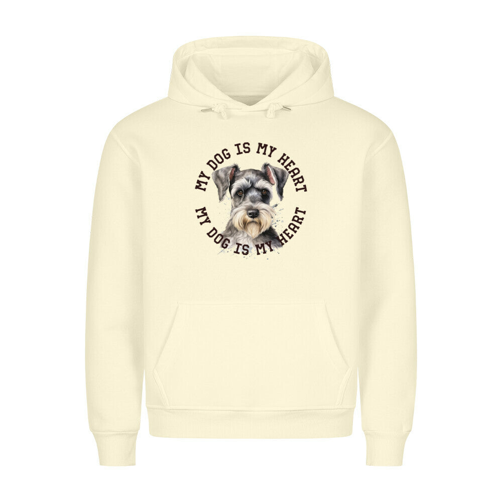 Premium Hoodie "Zwergschnauzer HEART" Beige – hunde-shirt.de