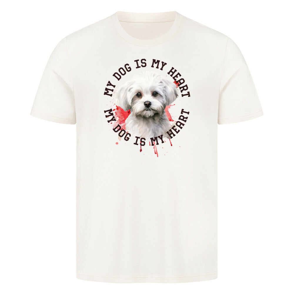 Premium T-Shirt "Maltipoo HEART" Natural Raw – hunde-shirt.de