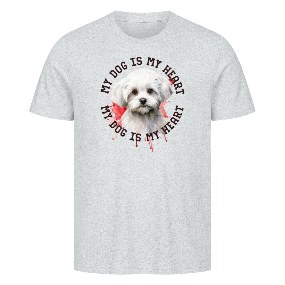 Premium T-Shirt "Maltipoo HEART" Heather Grey – hunde-shirt.de