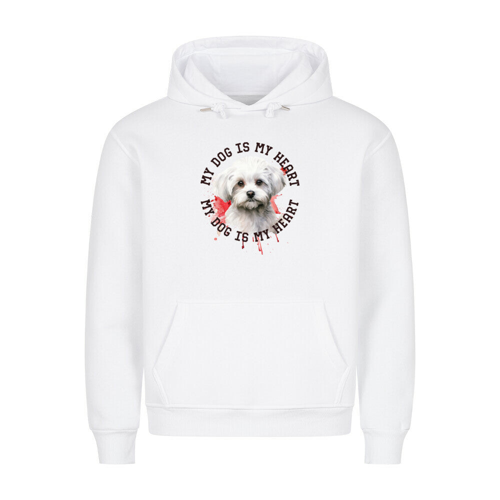 Premium Hoodie "Maltipoo HEART" Weiß – hunde-shirt.de