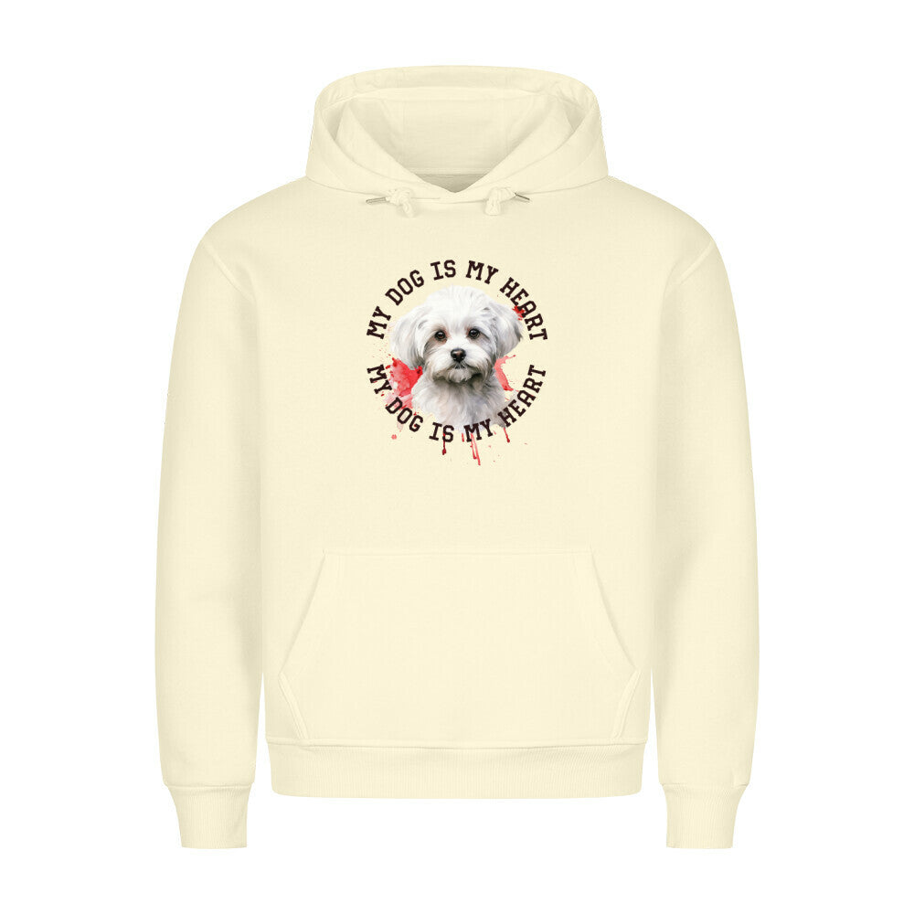 Premium Hoodie "Maltipoo HEART" Beige – hunde-shirt.de