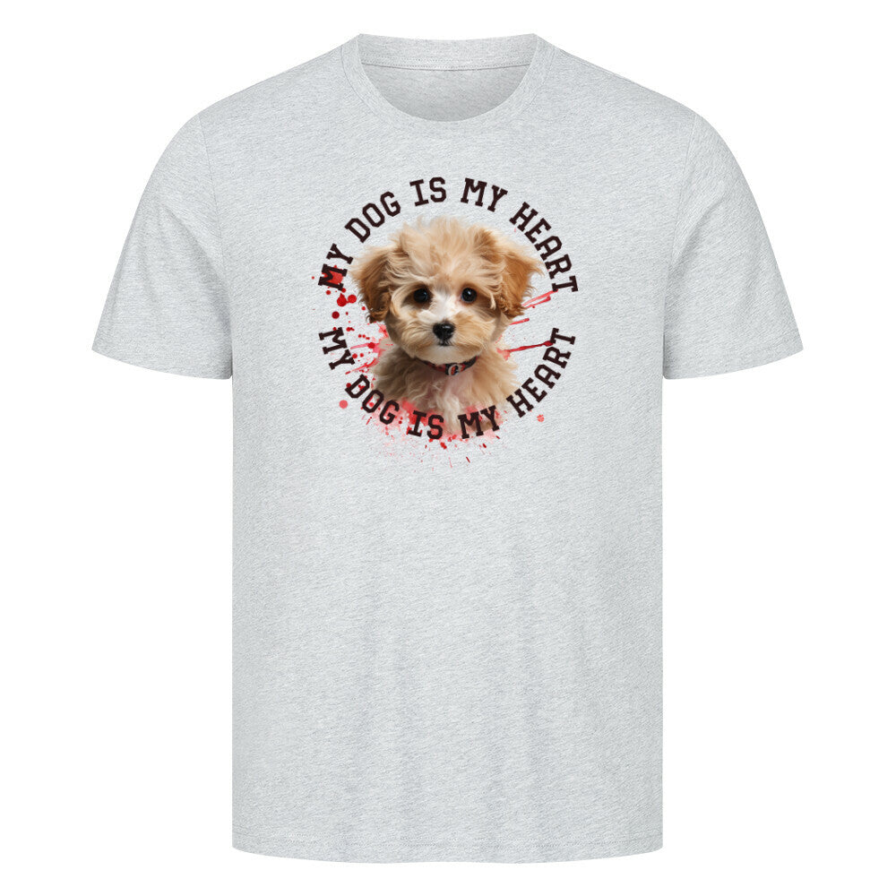 Premium T-Shirt "Maltipoo HEART 2" Heather Grey – hunde-shirt.de