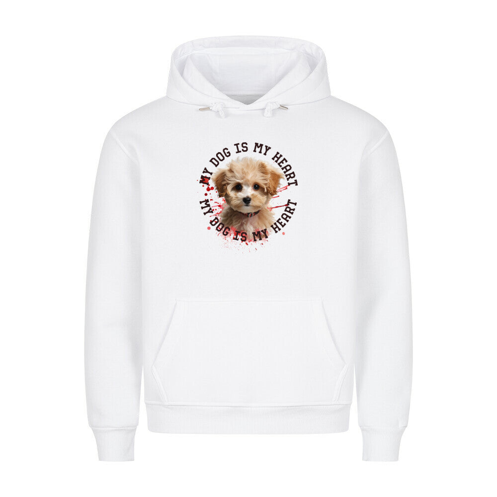 Premium Hoodie "Maltipoo HEART 2" Weiß – hunde-shirt.de