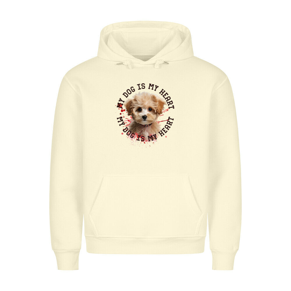 Premium Hoodie "Maltipoo HEART 2" Beige – hunde-shirt.de