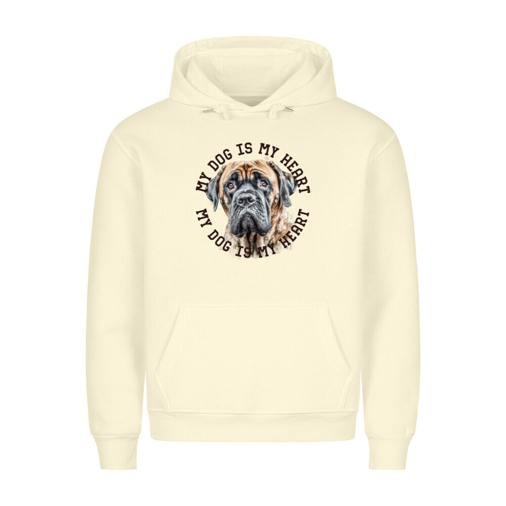 Premium Hoodie "English Mastiff HEART" Beige – hunde-shirt.de