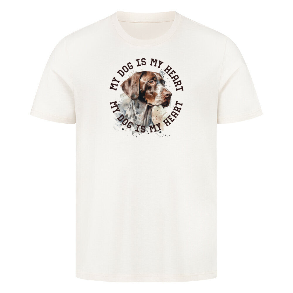 Premium T-Shirt "English Pointer HEART" Natural Raw – hunde-shirt.de