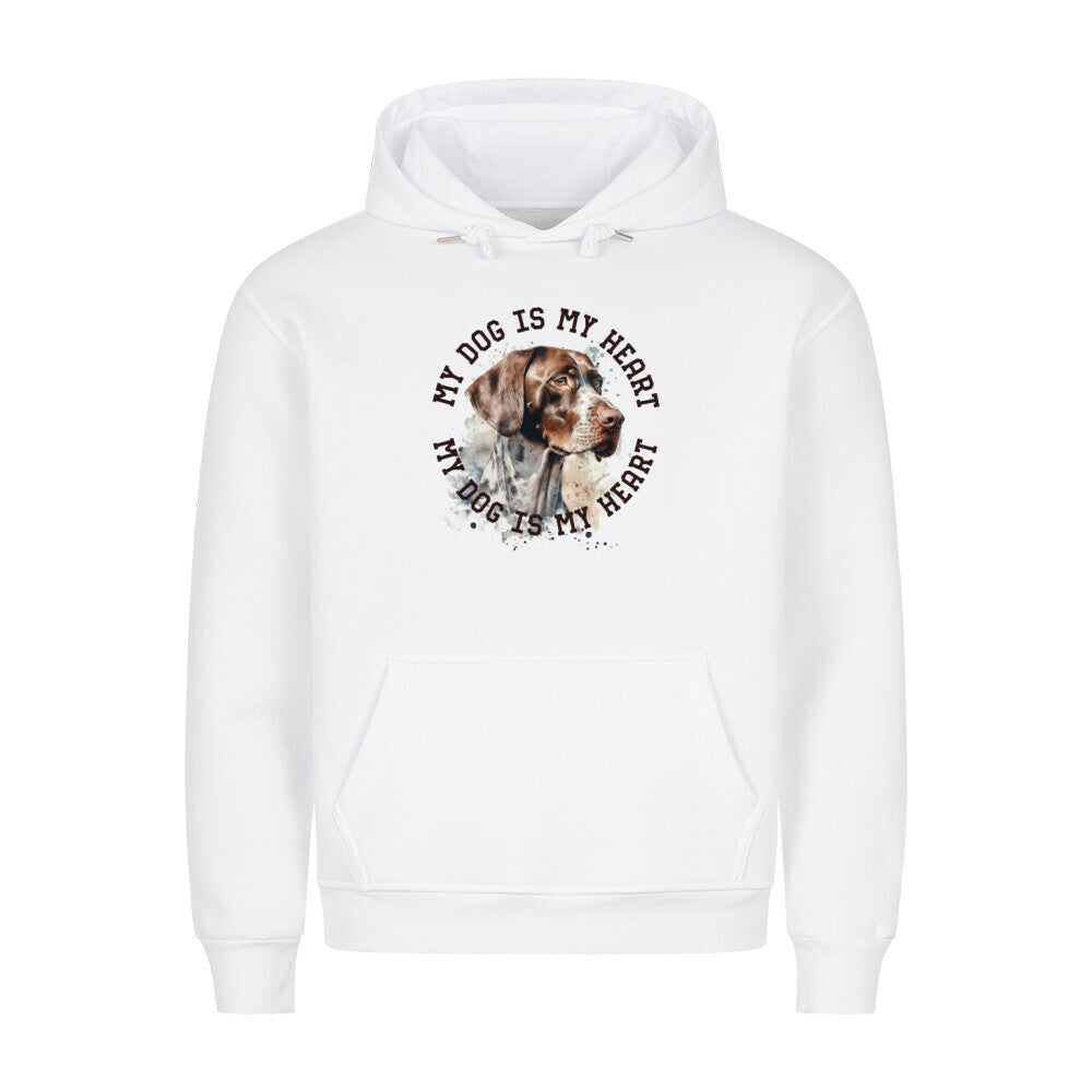 Premium Hoodie "English Pointer HEART" Weiß – hunde-shirt.de