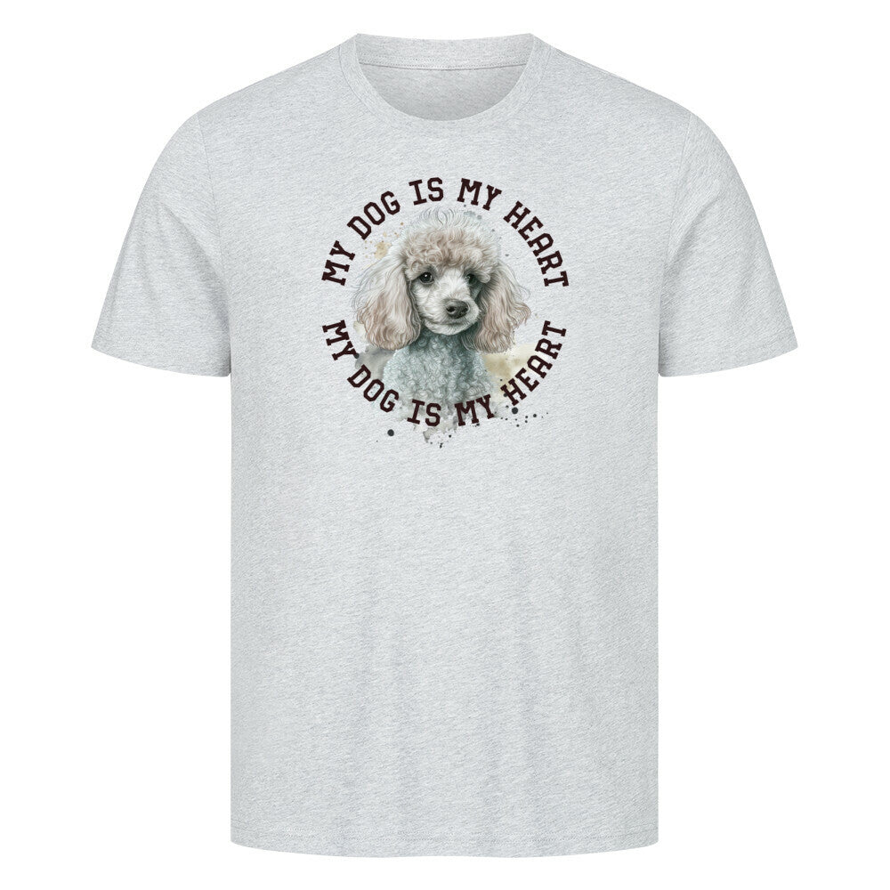 Premium T-Shirt "Zwergpudel HEART" Heather Grey – hunde-shirt.de