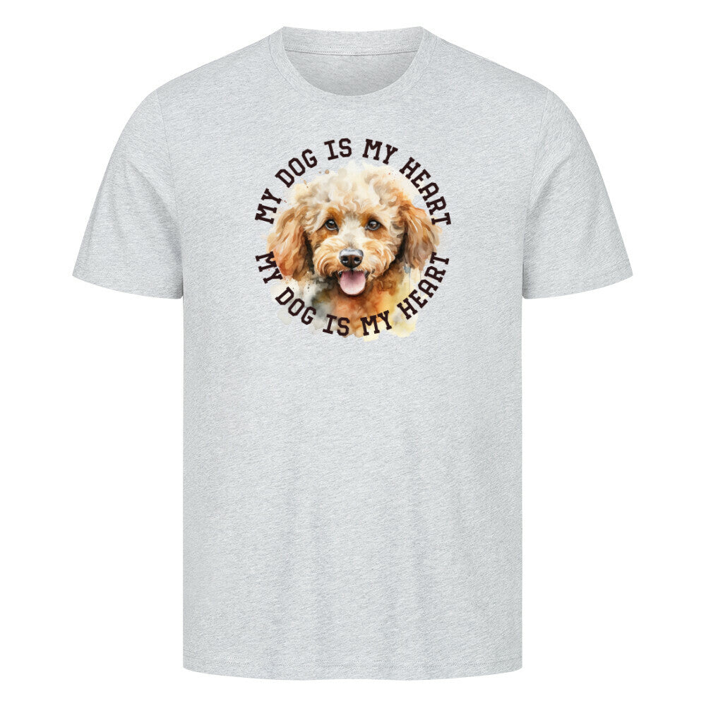Premium T-Shirt "Toypudel HEART" Heather Grey – hunde-shirt.de