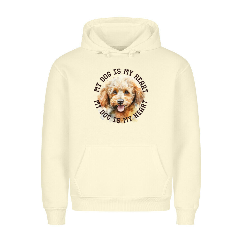 Premium Hoodie "Toypudel HEART" Beige – hunde-shirt.de