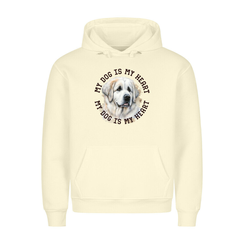 Premium Hoodie "Pyrenäenberghund HEART 2" Beige – hunde-shirt.de