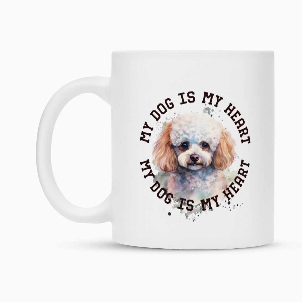 Tasse "Pudel weiß-braun HEART" – hunde-shirt.de