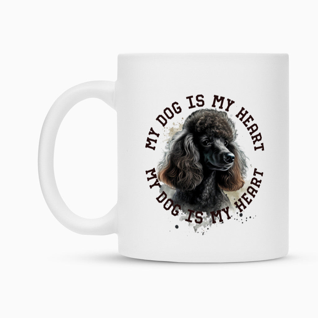 Tasse "Königspudel schwarz HEART" – hunde-shirt.de