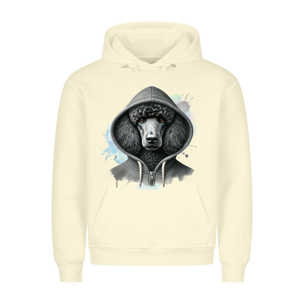 Premium Hoodie "Königspudel schwarz Hooded" Beige – hunde-shirt.de