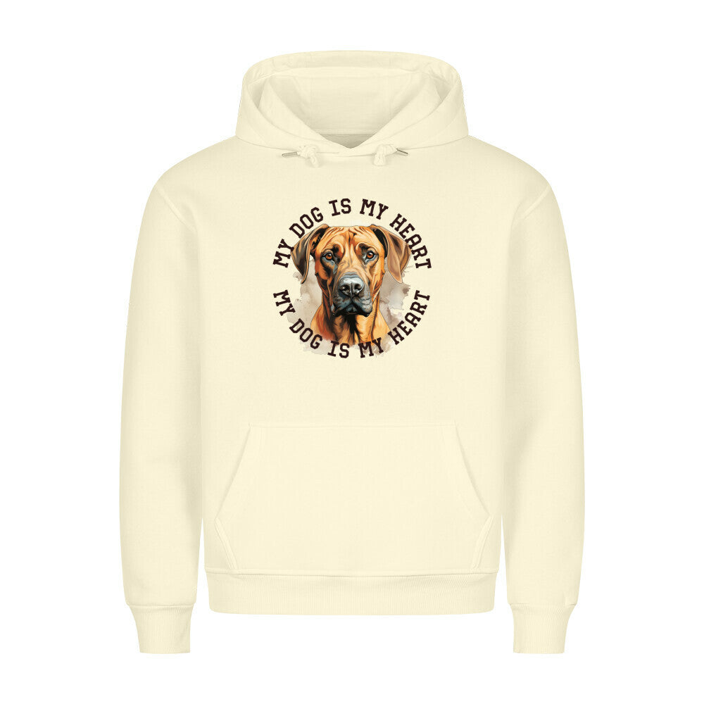 Premium Hoodie "Rhodesian Ridgeback HEART" Beige – hunde-shirt.de