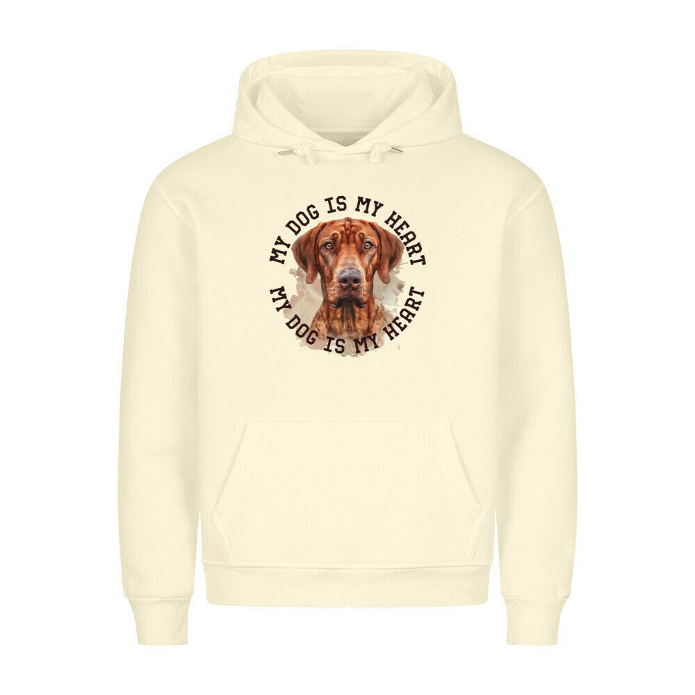 Premium Hoodie "Rhodesian Ridgeback HEART 2" Beige – hunde-shirt.de