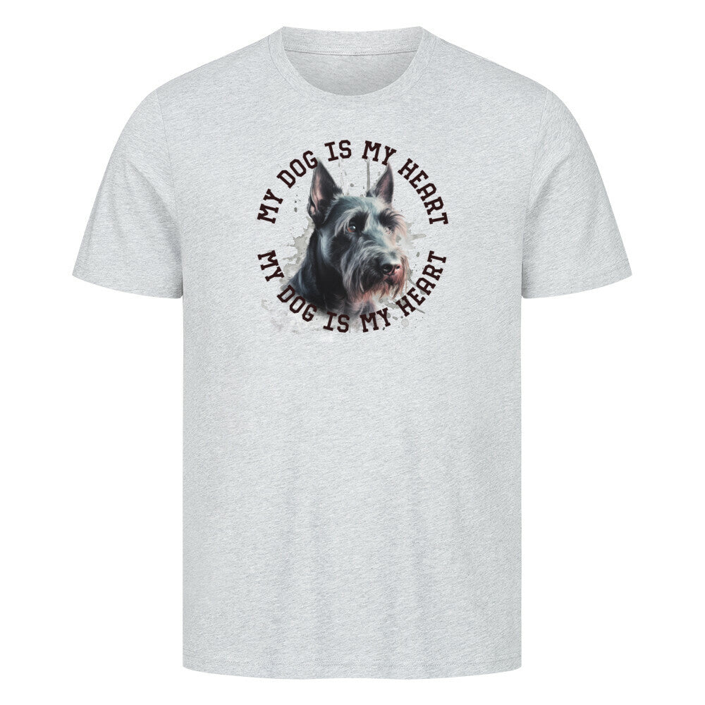 Premium T-Shirt "Scottish Terrier HEART" Heather Grey – hunde-shirt.de