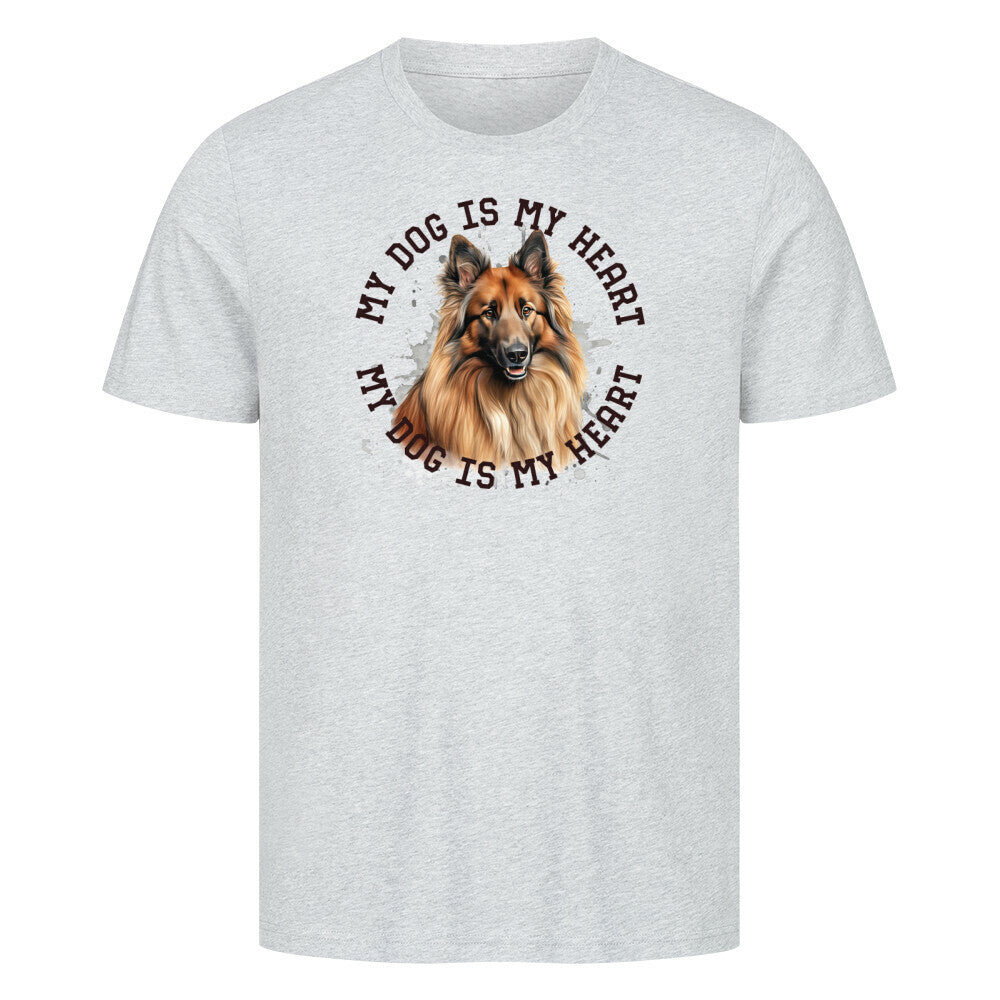 Premium T-Shirt "Belgischer Schäferhund Tervueren HEART" Heather Grey – hunde-shirt.de