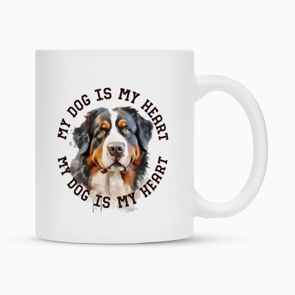 Tasse "Berner Sennenhund HEART" Weiß – hunde-shirt.de