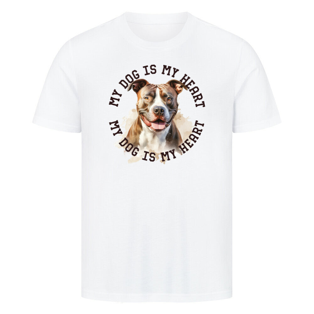 Premium T-Shirt "Staffordshire Bullterrier" Weiß – hunde-shirt.de