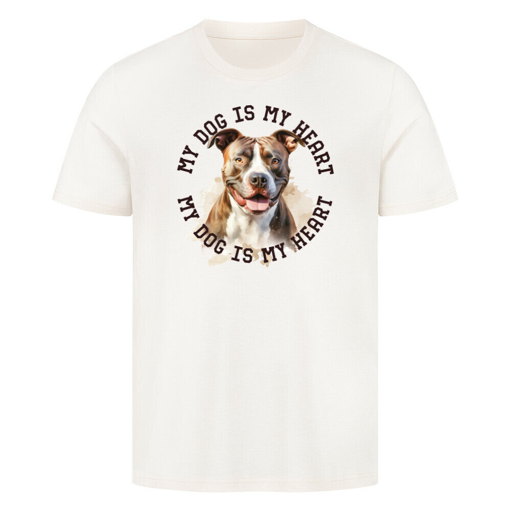 Premium T-Shirt "Staffordshire Bullterrier" Natural Raw – hunde-shirt.de