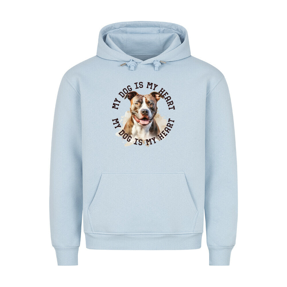Premium Hoodie "Staffordshire Bullterrier" Babyblau – hunde-shirt.de