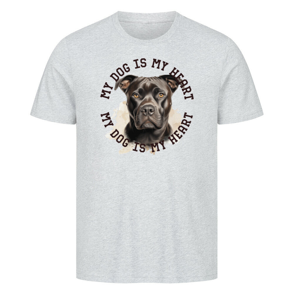 Premium T-Shirt "Staffordshire Terrier" Heather Grey – hunde-shirt.de