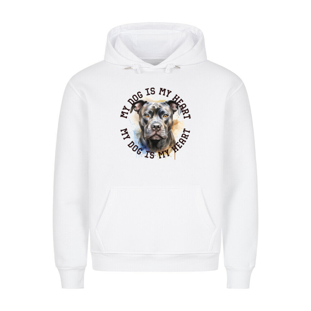 Premium Hoodie "Staffordshire Terrier grau" Weiß – hunde-shirt.de