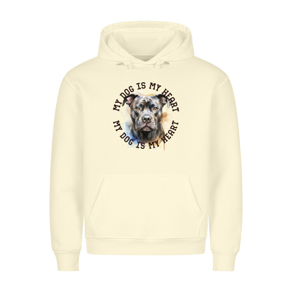 Premium Hoodie "Staffordshire Terrier grau" Beige – hunde-shirt.de