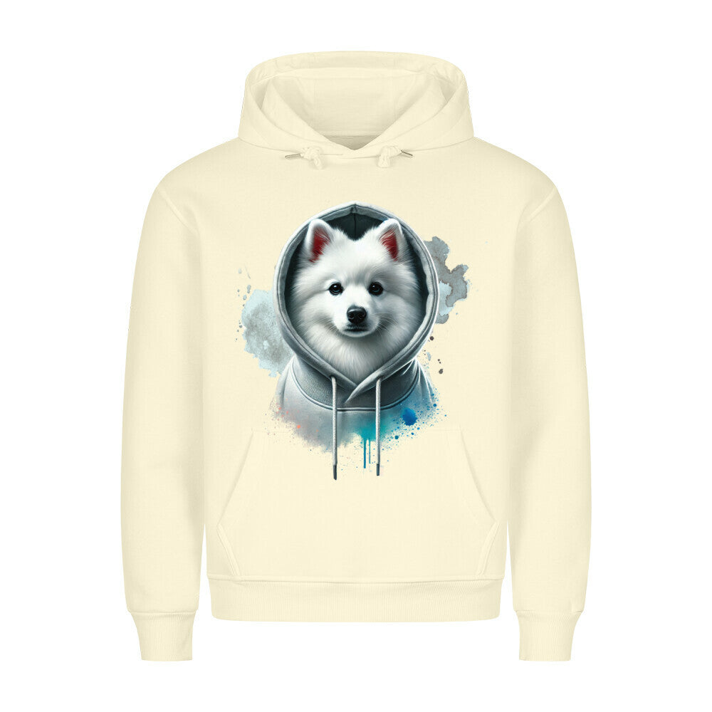 Premium Hoodie "Japan-Spitz Hooded" Beige – hunde-shirt.de